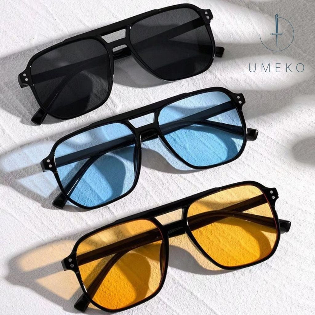 UMEKO square sunglasses for men and women, NK42, UV protection.