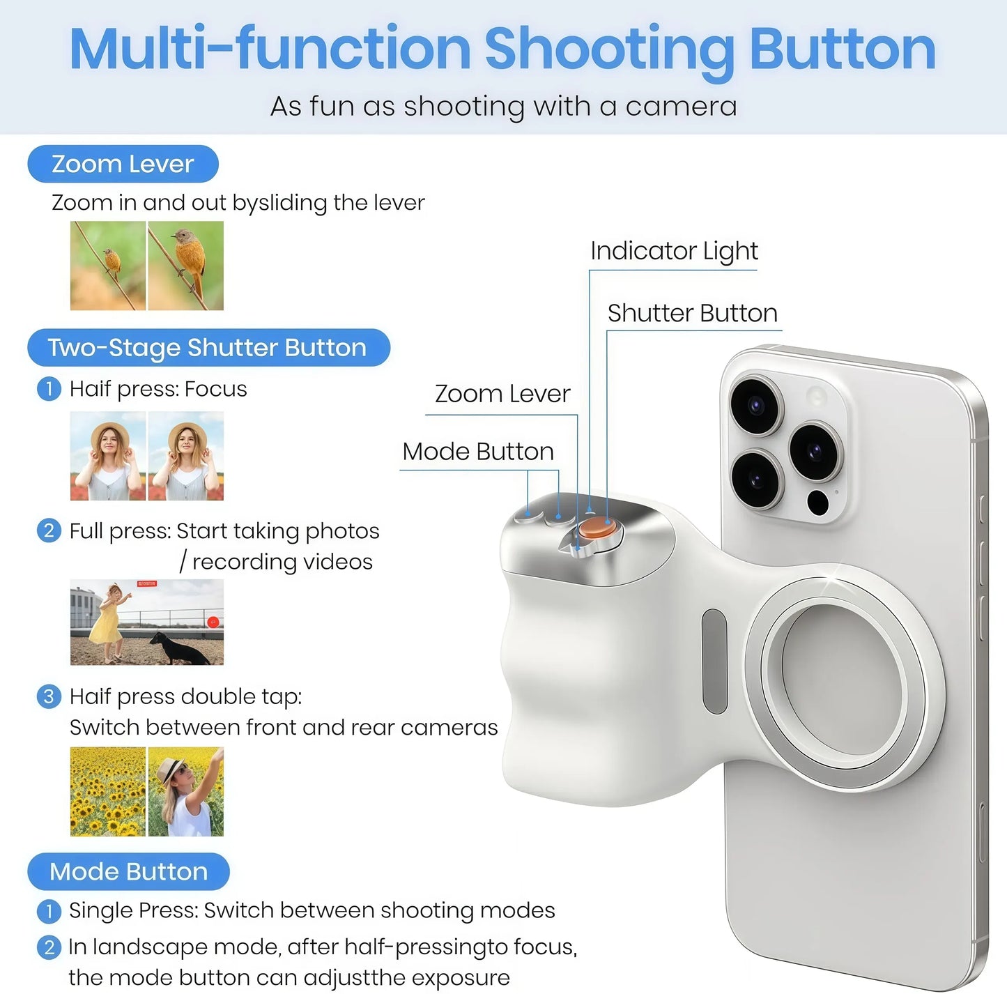 Magnetic Phone Camera Grip