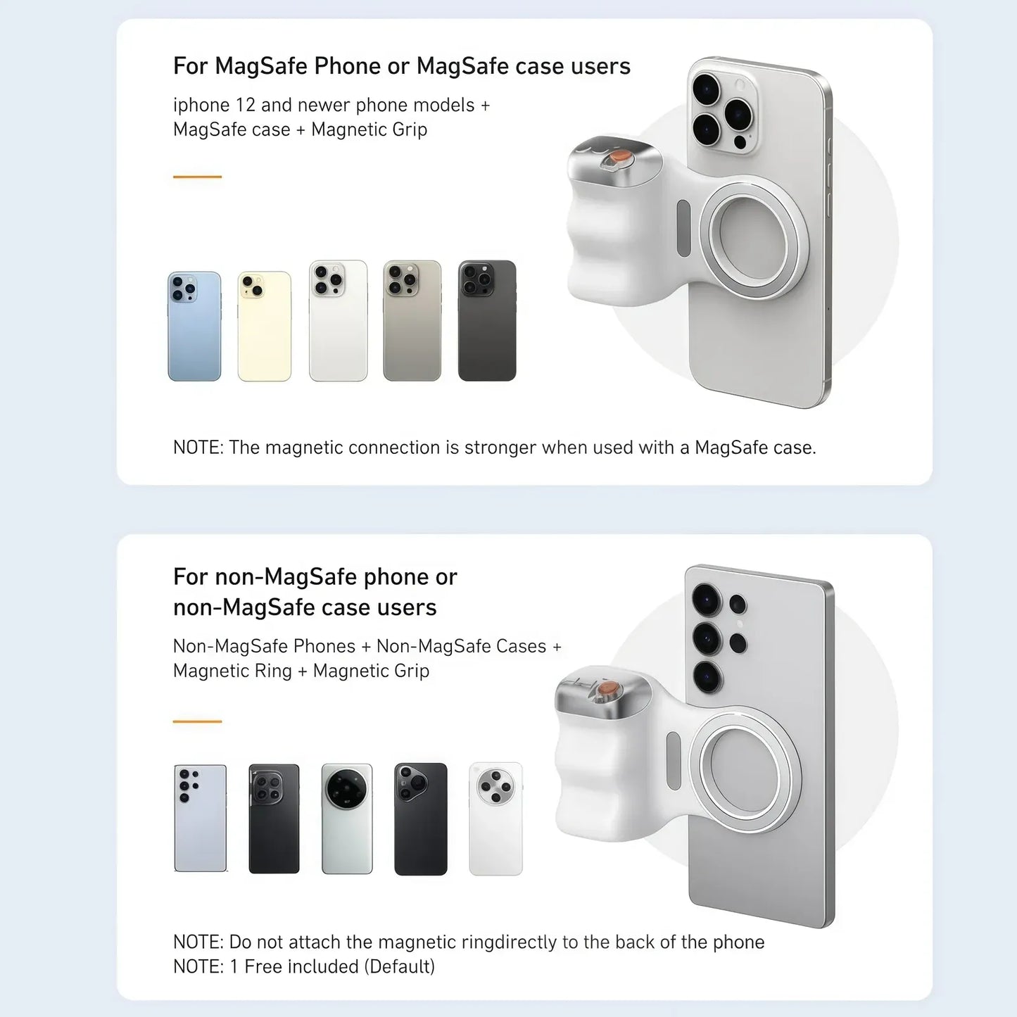Magnetic Phone Camera Grip