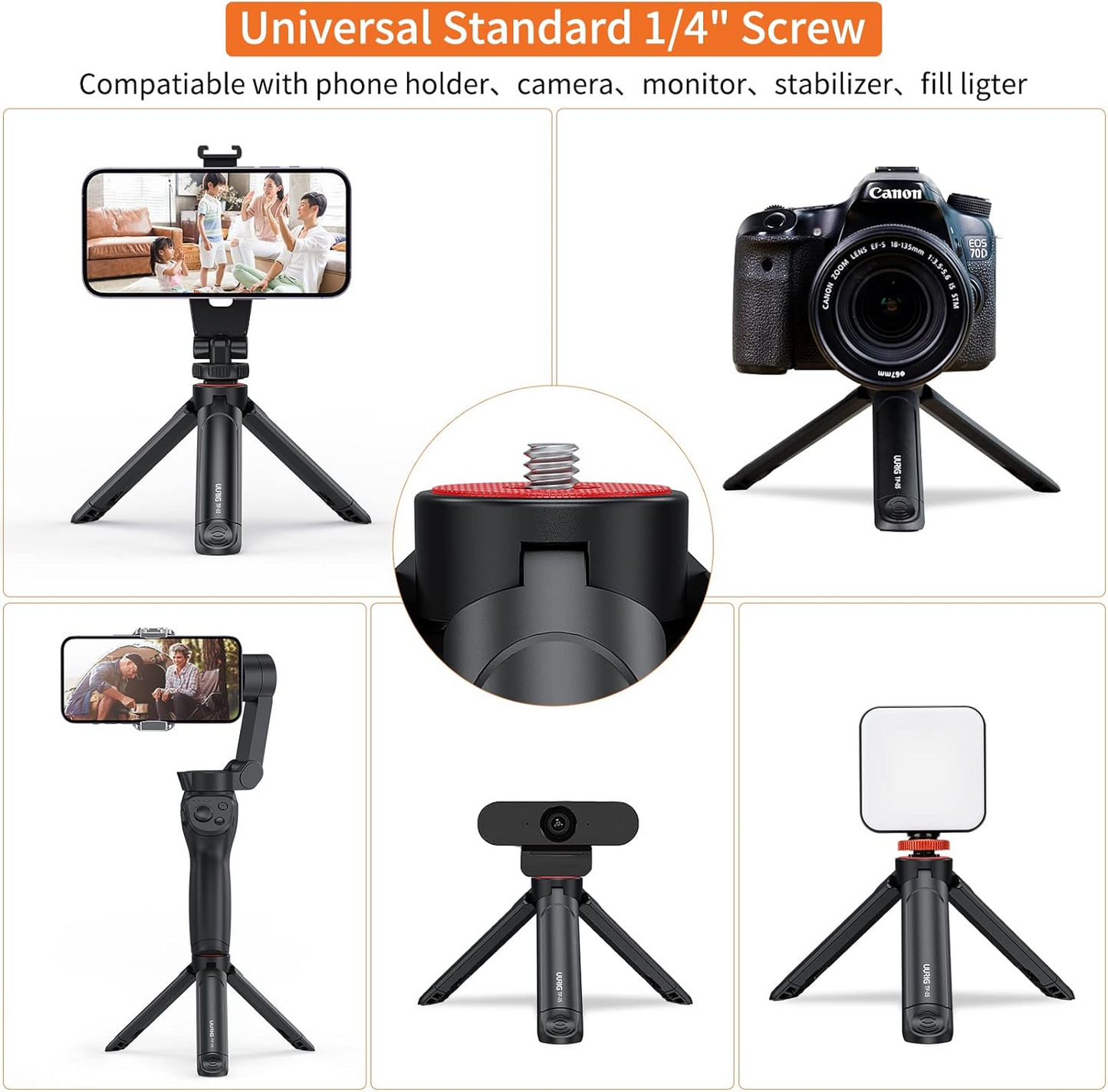 UURIG TP05 Extendable Mini Camera Tripod