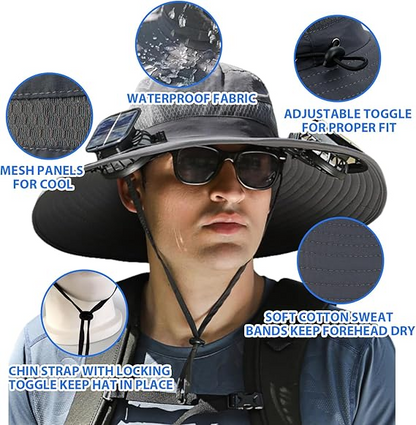 2026 New Ultralight Solar Fan Sun Hat