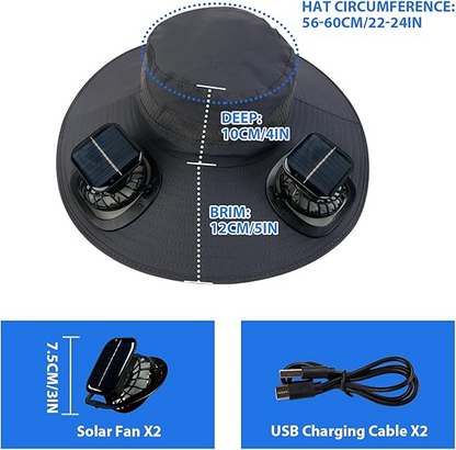 2026 New Ultralight Solar Fan Sun Hat